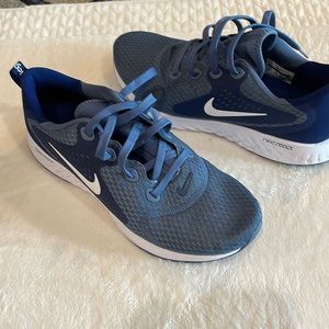 Nike React running shoes, blue, size 10